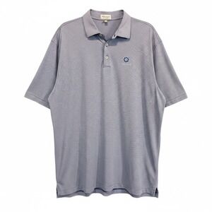 Peter Millar Summer Comfort Golf Polo Shirt XXL Blue White Stripe Cabo del Sol